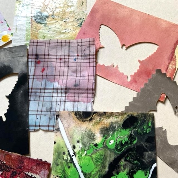 Junk Journal Pack  15+ Hand painted Pieces, Great for scrapbooking, collage - Picture 5 of 11